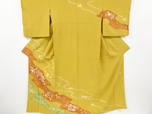 JAPANESE KIMONO / VINTAGE HOMONGI / SILK / TOKAMACHI TSUMUGI / TSUJIGAHANA